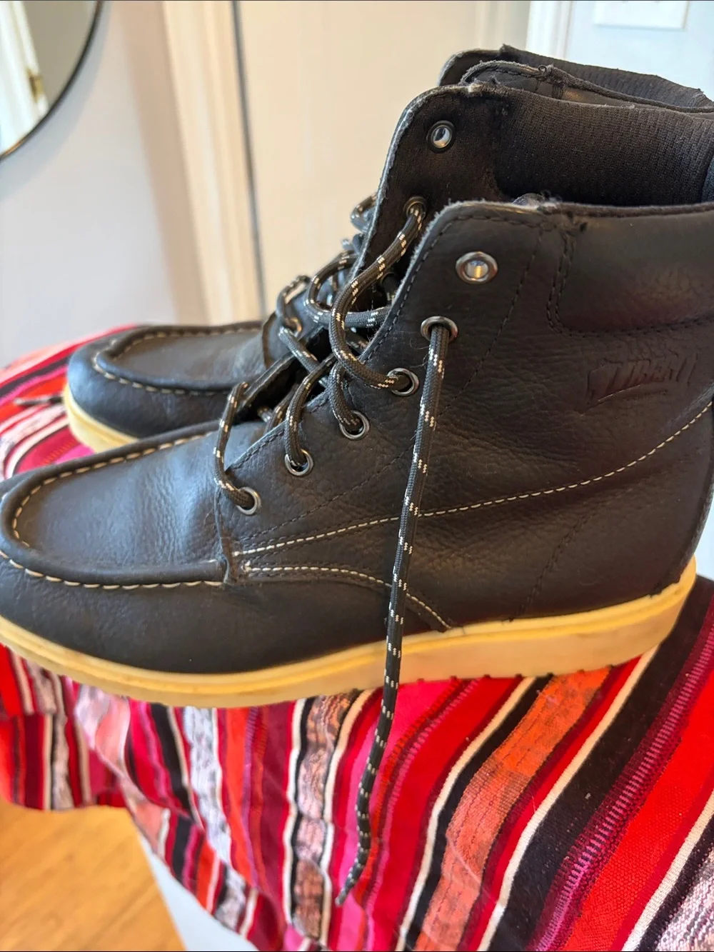Men's Black Leather Liberty Work Boots
